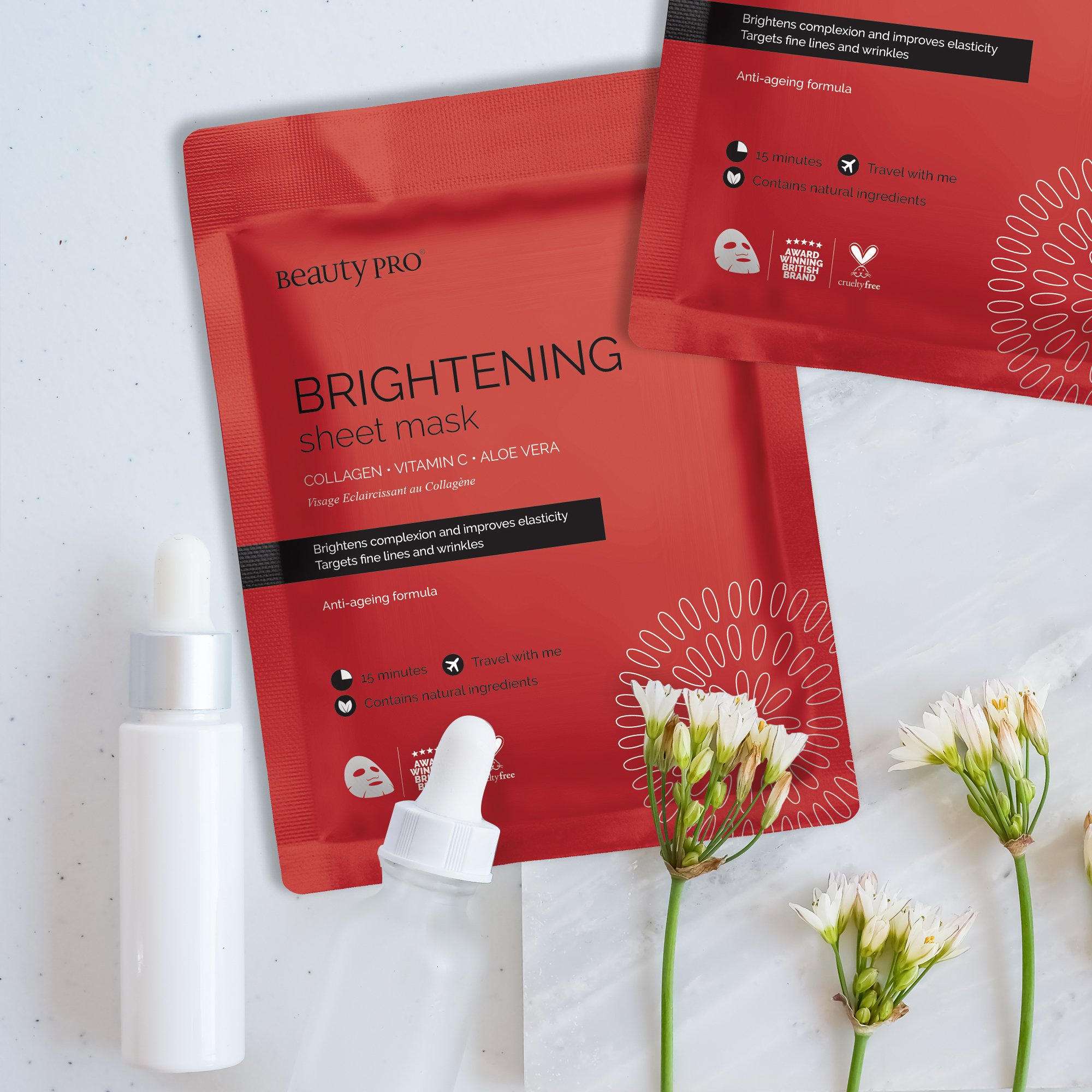 BeautyPro's Brightening Collagen Sheet Mask with Vitamin C 