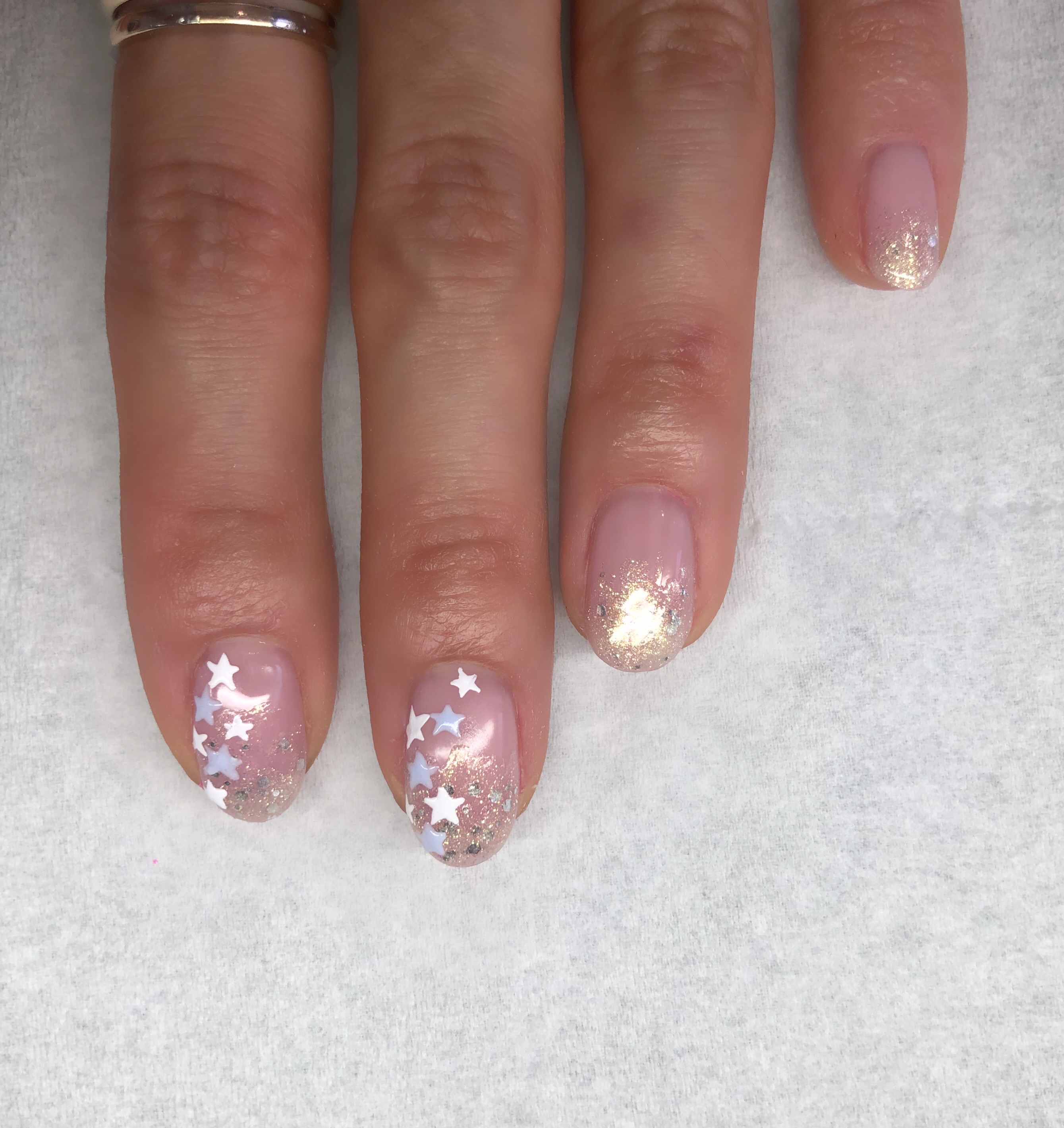 Salon System Gellux Glitter Fade Stars Julie-Ann Nail Art