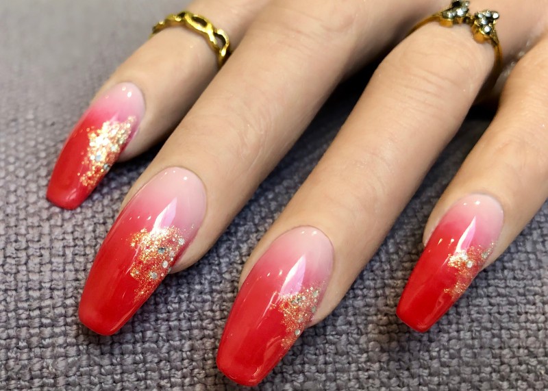 Nails: Red Hot Ombré Nail Art by Julie Anne